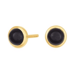 Nordahl Jewellery - SWEETS52 ørestikker forgyldt m. sort onyx 30290135900